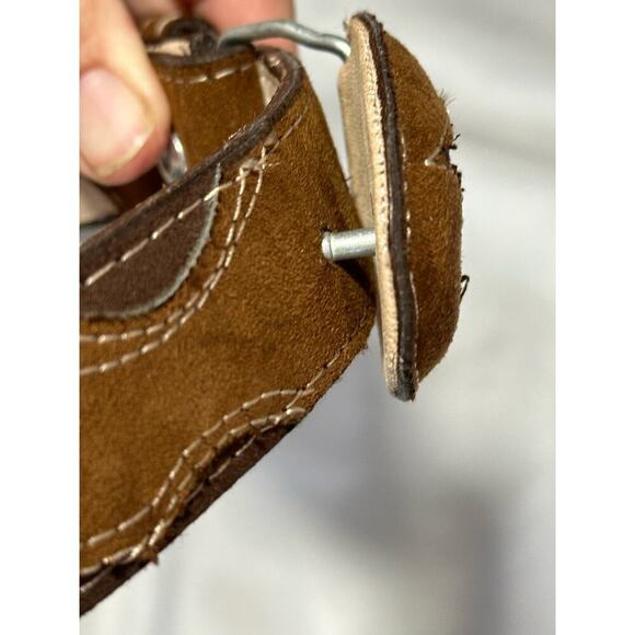 Bull head boys belt made in Mexico rodeo double suede country cowboy western sm - Picture 5 of 13